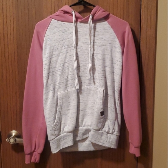 Size S Pink and White Pullover Sweatshirt - Picture 3 of 4